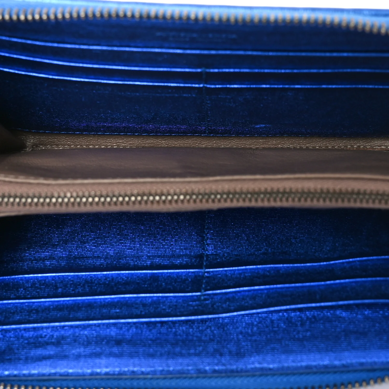 Metallic Grosgrain Intrecciato Zip Around Wallet Cobalt - Image 5