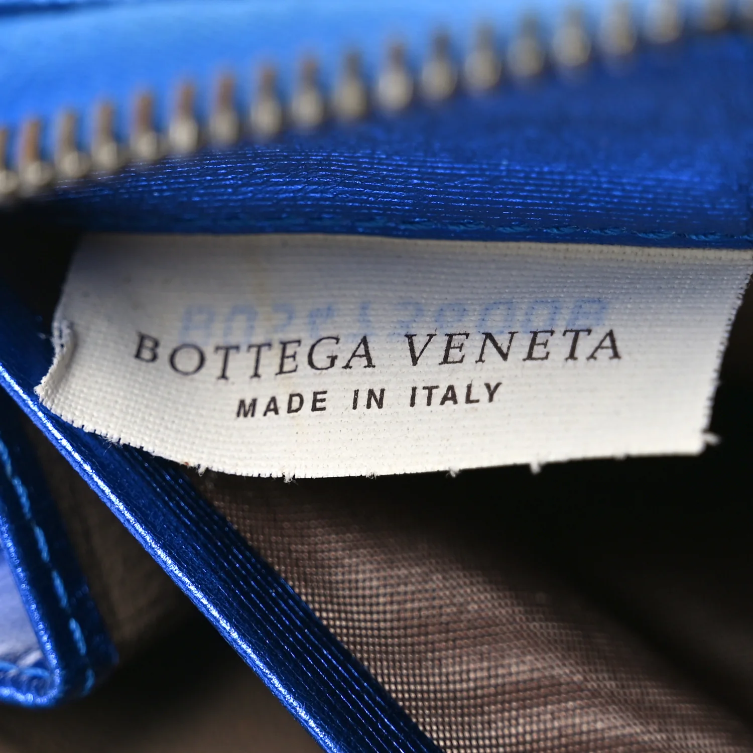 Metallic Grosgrain Intrecciato Zip Around Wallet Cobalt - Image 7