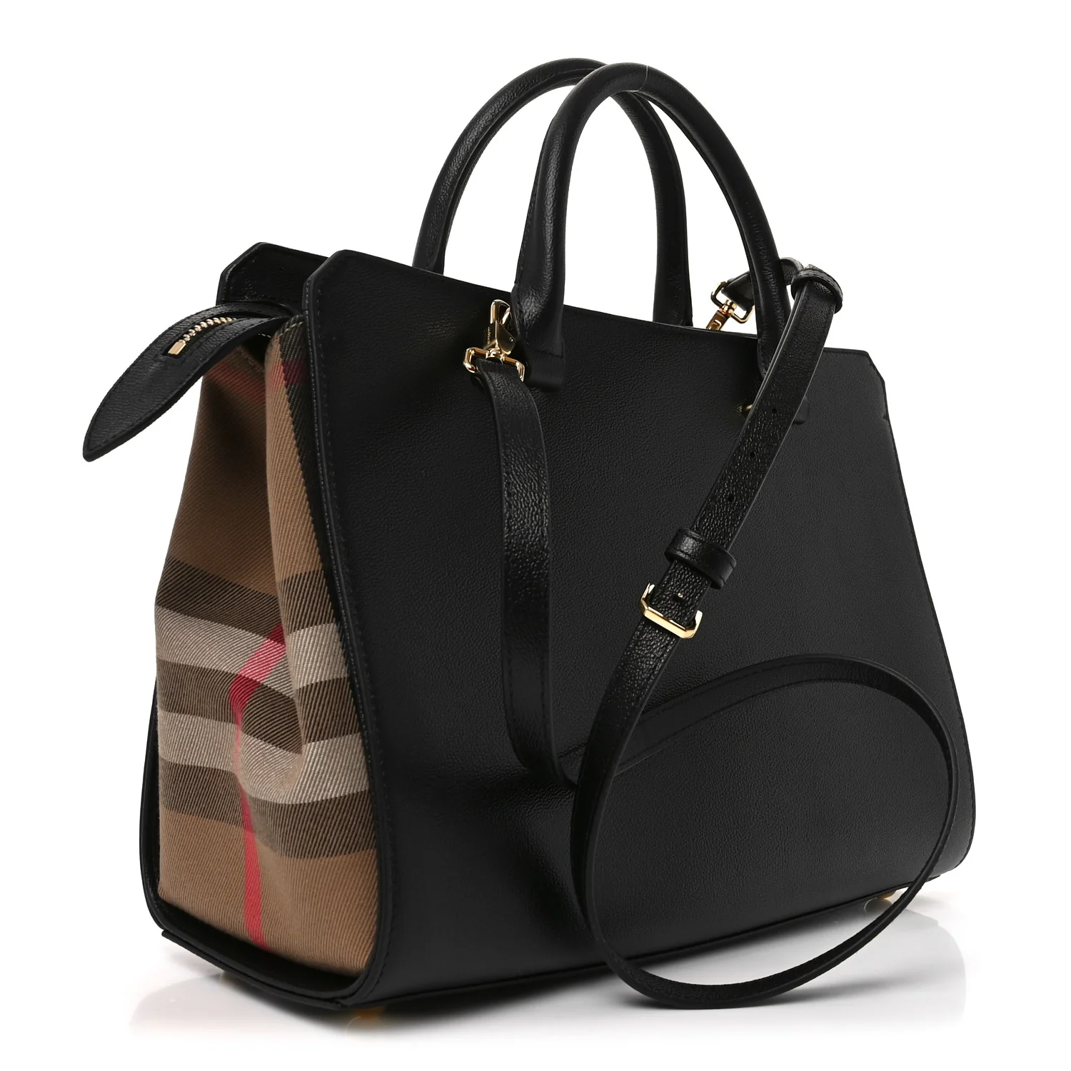 Calfskin Mega Check Small Banwell Tote Black - Image 3