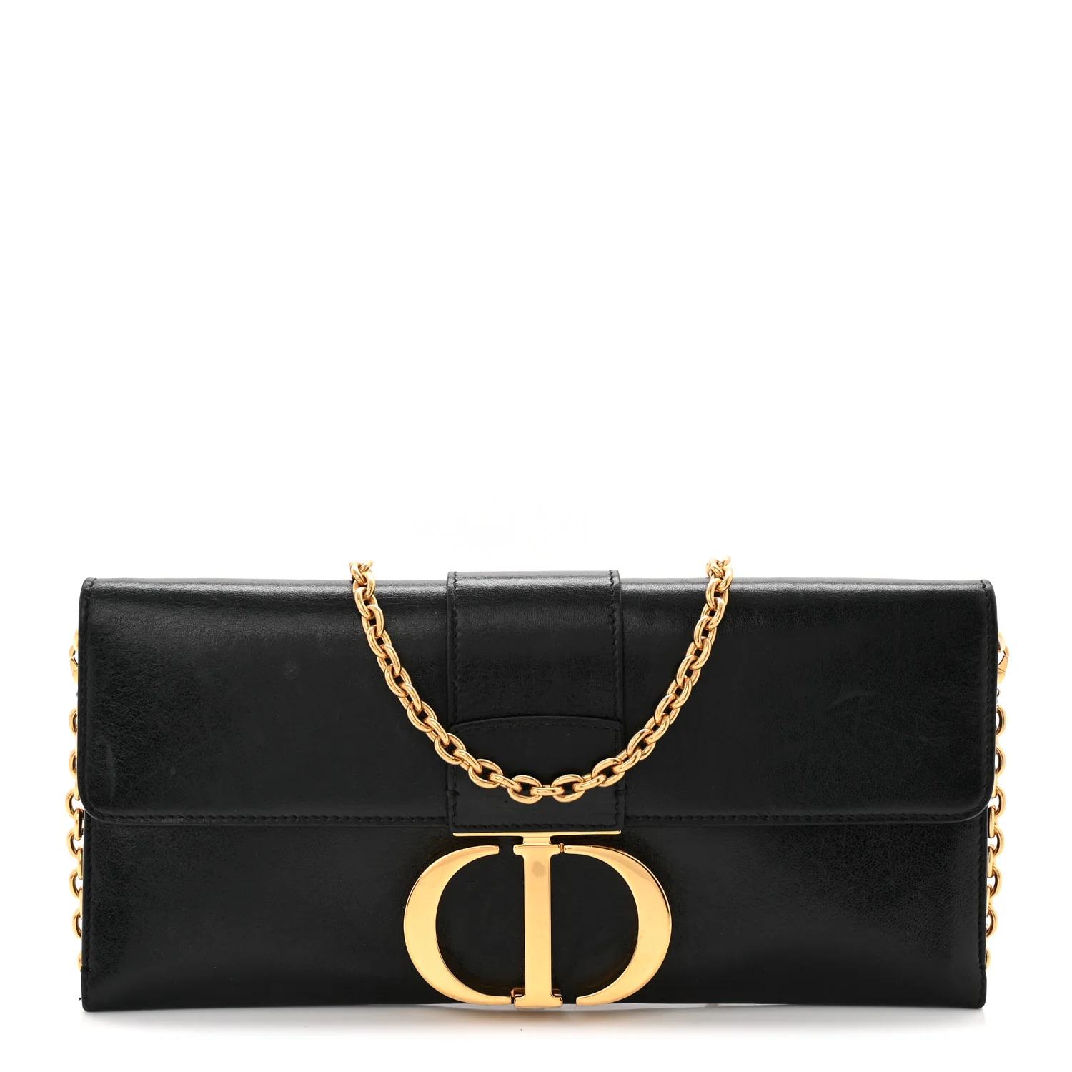 Calfskin 30 Montaigne Chain Pouch Black