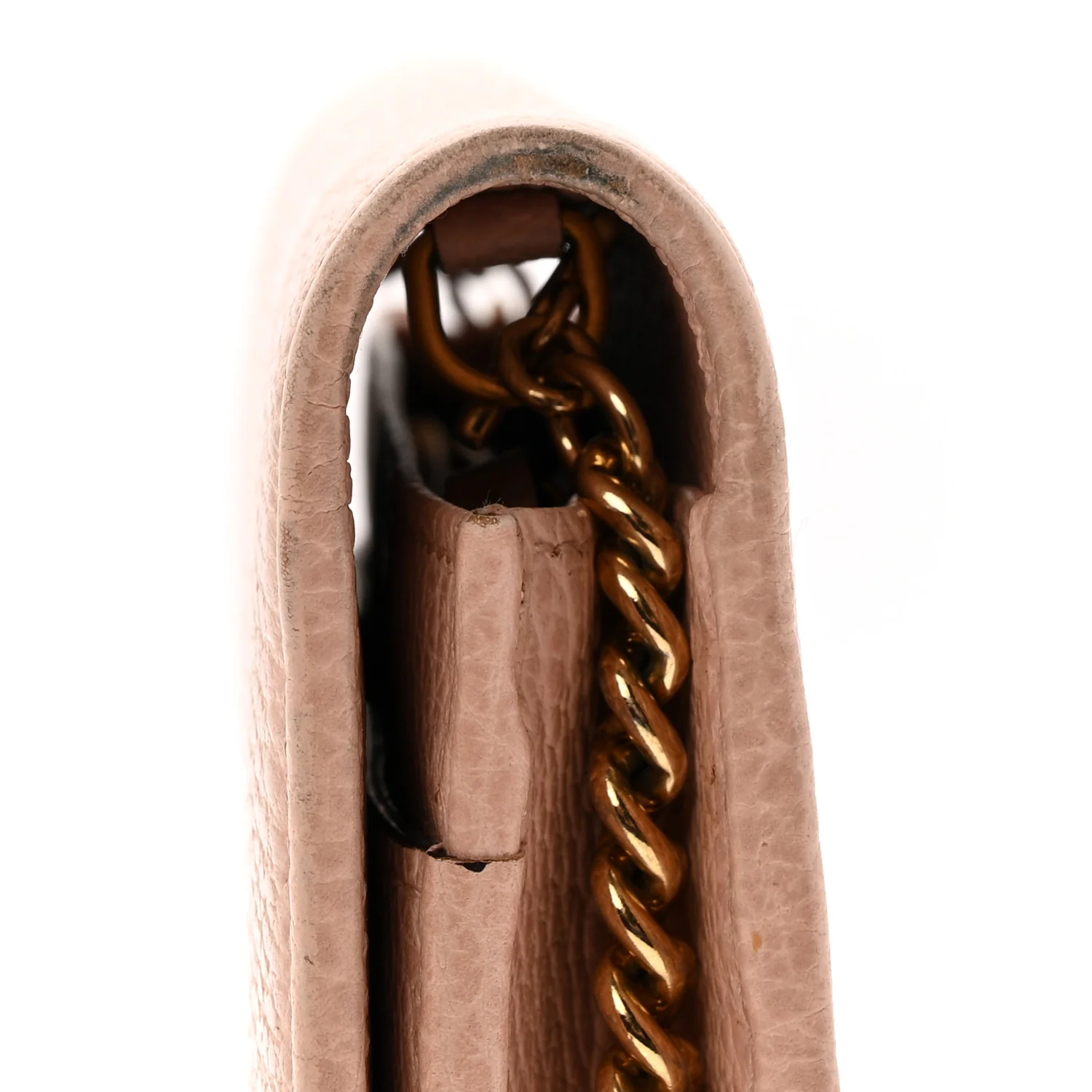 Dollar Calfskin Mini GG Marmont Chain Wallet Perfect Pink - Image 14