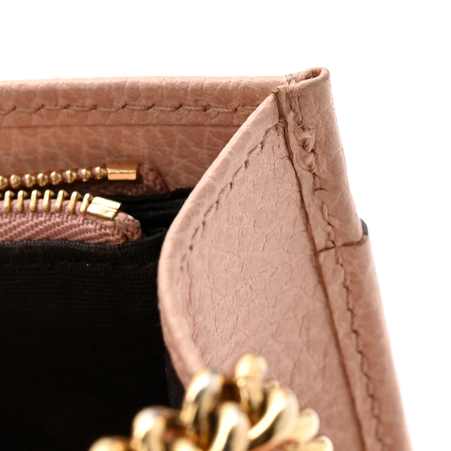 Dollar Calfskin Mini GG Marmont Chain Wallet Perfect Pink - Image 15