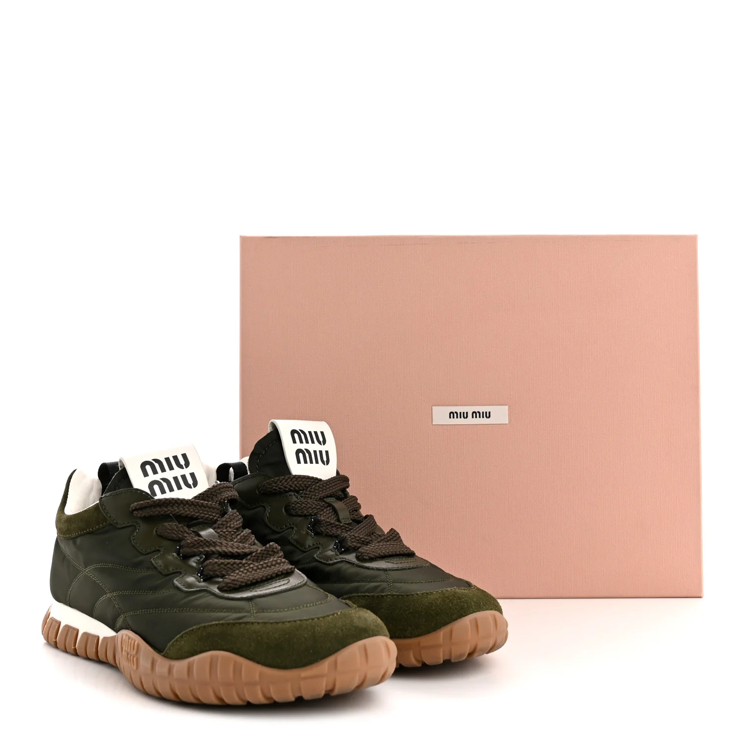 Nylon Scamosciato Suede Tyre Sneakers 38 Loden - Image 11