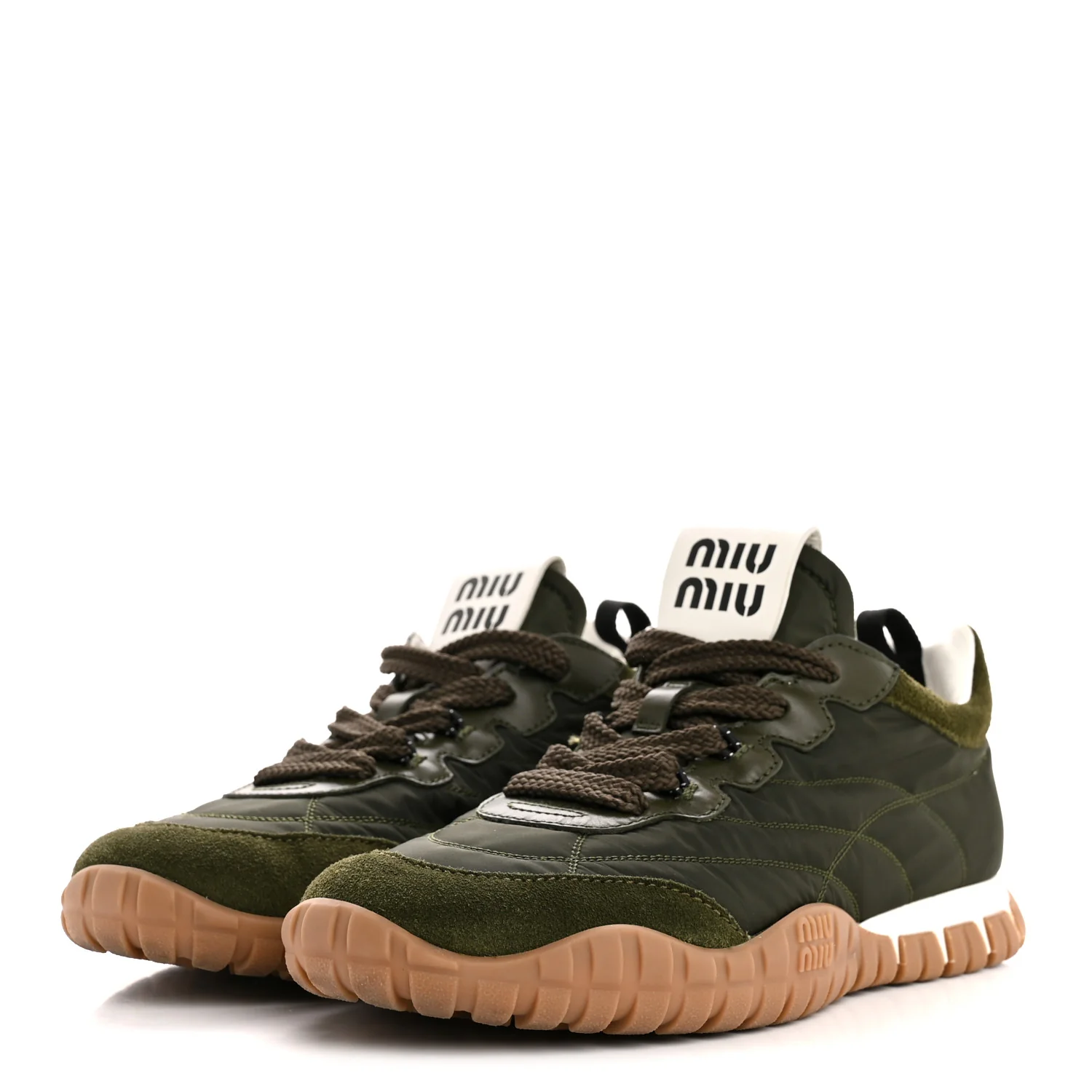 Nylon Scamosciato Suede Tyre Sneakers 38 Loden - Image 4