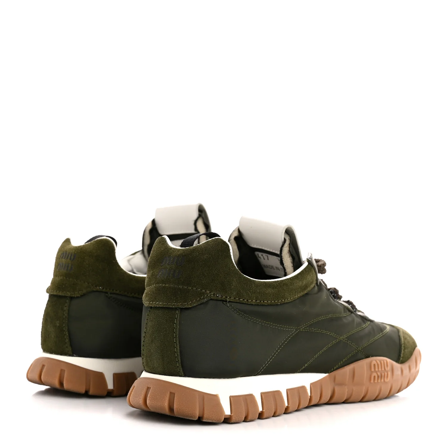 Nylon Scamosciato Suede Tyre Sneakers 38 Loden - Image 5