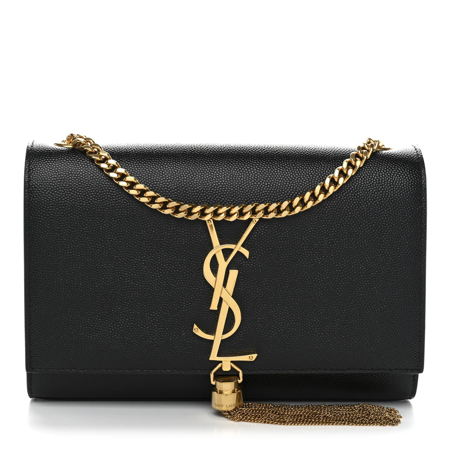 Grain De Poudre Small Classic Monogram Kate Tassel Satchel Black